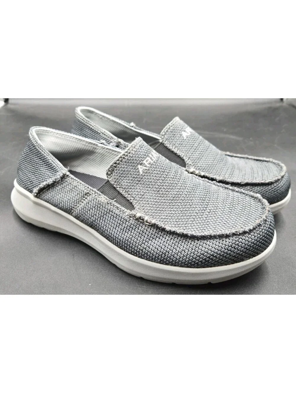 Ariat 360 Heather Charcoal Casual Canvas Slip On Shoe 10040413 Mens 8D New ++